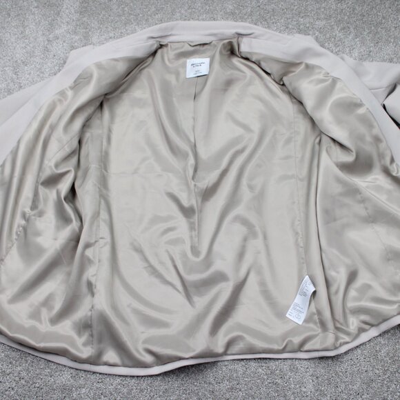 Abercrombie & Fitch Blazer Womens 2XL XXL Beige Polyester/Viscose Sports Jacket - Picture 8 of 14